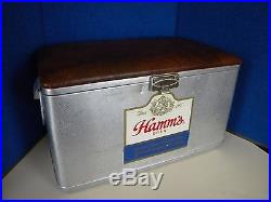 Vintage 1960's HAMM'S Beer Aluminum Metal Padded Cooler Air Stream Camping