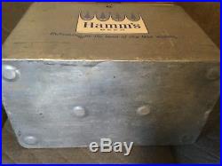 Vintage 1960's HAMM'S Beer Aluminum Metal Padded Cooler Ice Chest With Tray