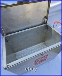 Vintage 1960's Metal 7up 7 Up Soda Pop Embossed Padded Cooler Ice Chest Sign 22 Vintage 1960's Metal 7up 7 Up Soda Pop Embossed Padded Cooler Ice Chest Sign 22
