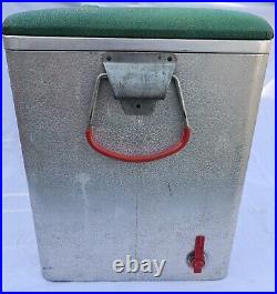 Vintage 1960's Metal 7up 7 Up Soda Pop Embossed Padded Cooler Ice Chest Sign 22 Vintage 1960's Metal 7up 7 Up Soda Pop Embossed Padded Cooler Ice Chest Sign 22