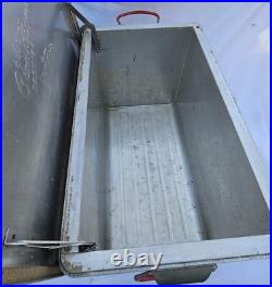 Vintage 1960's Metal 7up 7 Up Soda Pop Embossed Padded Cooler Ice Chest Sign 22 Vintage 1960's Metal 7up 7 Up Soda Pop Embossed Padded Cooler Ice Chest Sign 22