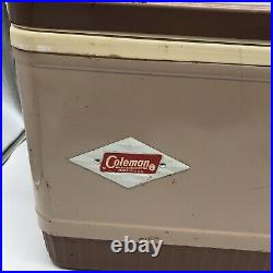 Vintage 1960s Coleman Cooler Beige/Brown Diamond Pattern 646