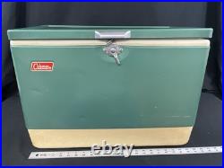 Vintage 1960s Green Coleman Metal Cooler 22 1/2 X 16 1/2 X 13 Made in USA
