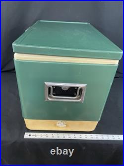 Vintage 1960s Green Coleman Metal Cooler 22 1/2 X 16 1/2 X 13 Made in USA