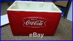 Vintage 1960s Plastic & Metal Coca-Cola Cooler Antique Coke Embossed Ribbed