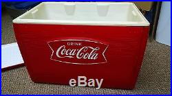 Vintage 1960s Plastic & Metal Coca-Cola Cooler Antique Coke Embossed Ribbed