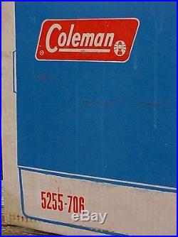 Vintage 1970's COLEMAN Blue METAL Cooler, opener spigot DIAMOND LOGO withBOX NICE