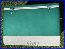 Vintage 1970's COLEMAN Metal COOLER Green ICE CHEST 22 1/2 x 13 1/2 X 15 1/2