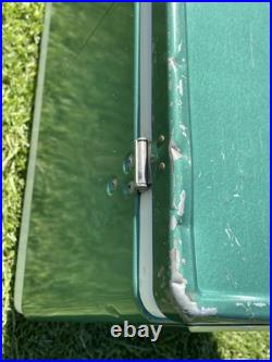 Vintage 1970's COLEMAN Metal COOLER Green ICE CHEST 22 1/2 x 13 1/2 X 15 1/2