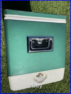 Vintage 1970's COLEMAN Metal COOLER Green ICE CHEST 22 1/2 x 13 1/2 X 15 1/2