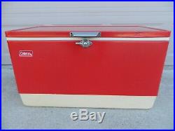 Vintage 1970's Coleman Large Red Cooler 28 X 15.5 X 16