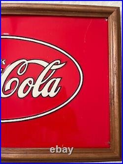 Vintage, 1970s, Coca-Cola Coke Soda Metal Cooler Sign, Framed, EX Cond
