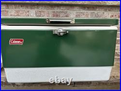 Vintage 1970s' Coleman Cooler Green & White 22L x 13.5Wx 15.5H