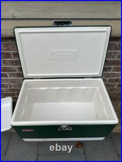 Vintage 1970s' Coleman Cooler Green & White 22L x 13.5Wx 15.5H