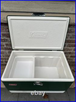 Vintage 1970s' Coleman Cooler Green & White 22L x 13.5Wx 15.5H