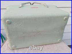 Vintage 1970s Coleman Cooler Metal Folding Handles Lime Green Beer Can bonus