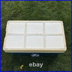 Vintage 1970s Large Blue Coleman Snow-Lite Cooler Metal Cooler 28x16x15 WithTrays