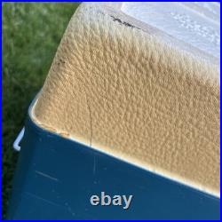 Vintage 1970s Large Blue Coleman Snow-Lite Cooler Metal Cooler 28x16x15 WithTrays