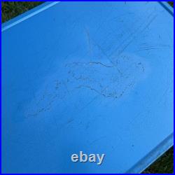 Vintage 1970s Large Blue Coleman Snow-Lite Cooler Metal Cooler 28x16x15 WithTrays