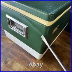 Vintage 1970s Large Coleman Green White Metal / Plastic Cooler