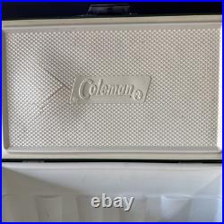 Vintage 1970s Large Coleman Green White Metal / Plastic Cooler