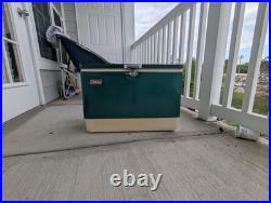 Vintage 1970s Large Green Coleman Snow-Lite Cooler Metal Cooler 28x16x15
