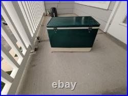 Vintage 1970s Large Green Coleman Snow-Lite Cooler Metal Cooler 28x16x15