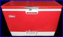 Vintage 1972 Coleman Sno-Lite Steel Red Cooler Read Description