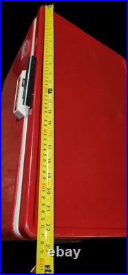 Vintage 1972 Coleman Sno-Lite Steel Red Cooler Read Description