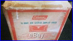 Vintage 1973 Coleman Red Snow-Lite Cooler Ice Chest 18x11x13 56 Quart