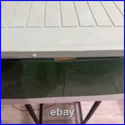 Vintage 1975 Coleman 22.5x13.5x12.7 Green Metal Banded Cooler Ice Chest USA