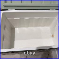 Vintage 1975 Coleman 22.5x13.5x12.7 Green Metal Banded Cooler Ice Chest USA