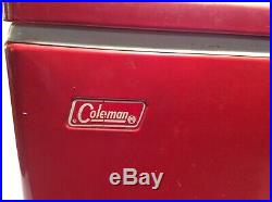 Vintage 1975 Coleman Red Snow-Lite Cooler Ice Chest Cooler Large 22.5x13.5x16