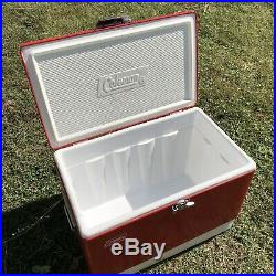 Vintage 1975 Coleman Red Snow-Lite Cooler Ice Chest Tray Large 22.5 x 13.5 x 16