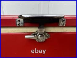 Vintage 1975 Red & White Coleman Metal Cooler