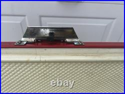 Vintage 1975 Red & White Coleman Metal Cooler