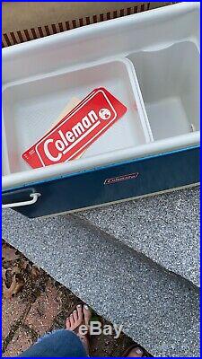 Vintage 1976 Bicentennial Coleman Red White Blue Metal Chest Cooler Box Insert