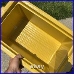 Vintage 1976 Coleman Yellow Mustard Cooler with Metal Handles & Tray