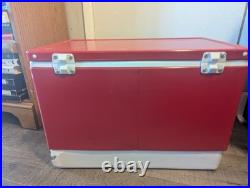 Vintage 1976 Red Coleman Cooler Metal Ice Chest 22.5 15.5 13.5