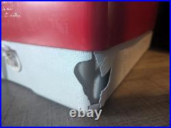 Vintage 1976 Red Coleman Cooler Metal Ice Chest 22.5 15.5 13.5