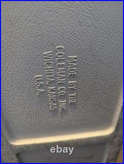 Vintage 1976 Red Coleman Cooler Metal Ice Chest 22.5 15.5 13.5