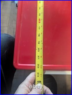 Vintage 1976 Red Coleman Cooler Metal Ice Chest 22.5 15.5 13.5