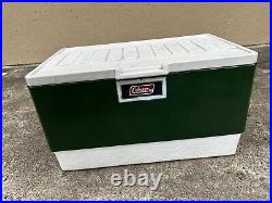 Vintage 1977 Coleman Green Metal & Plastic Cooler 22 x 14 x 12