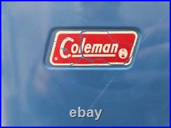 Vintage 1977 XL 89 Quart Coleman Ice Blue Steel Belted Metal Cooler 28