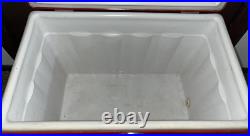 Vintage 1978 Coleman Large Metal Cooler (Red) Camping Ice Chest 22 x 16 x 13