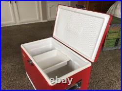 Vintage 1978 Red Metal Coleman Cooler / Ice Chest