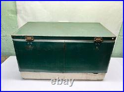 Vintage 1979 Coleman Model 5255 Green Snow-Lite 13 1/2 Gallon Cooler With Box Tray