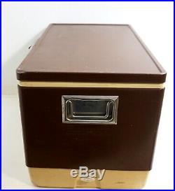 Vintage 1980 Coleman Cooler Huge 28 Across Brown Metal With Tray Insert