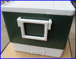 Vintage 1980 Coleman Green Metal & Plastic Cooler Camping Ice Chest