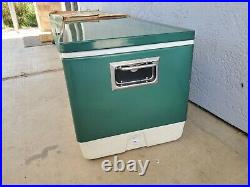 Vintage 1980 Large Green Metal COLEMAN Cooler / Ice Chest 80 Quart Rare